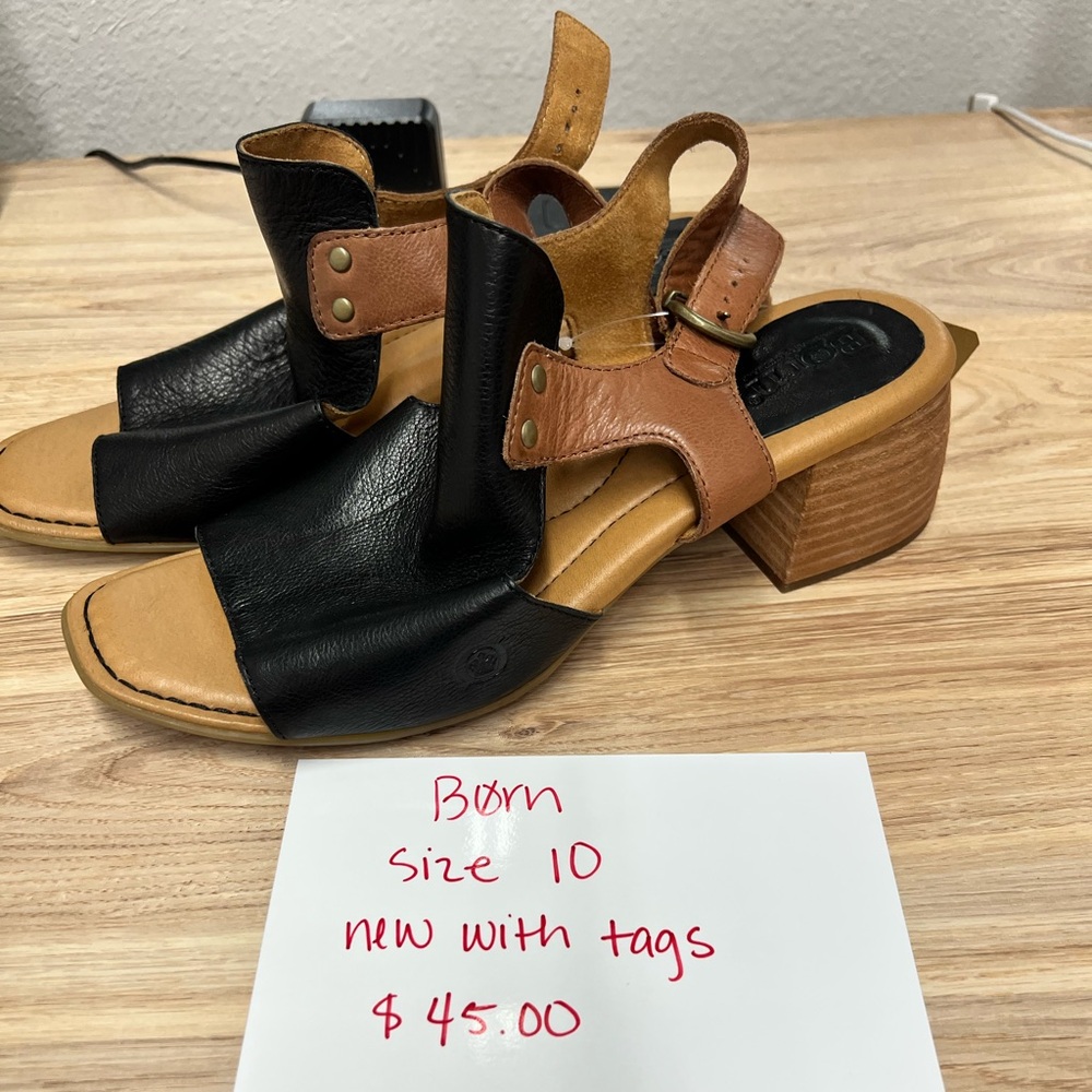 Born Women's Black and Brown Heeled Sandals